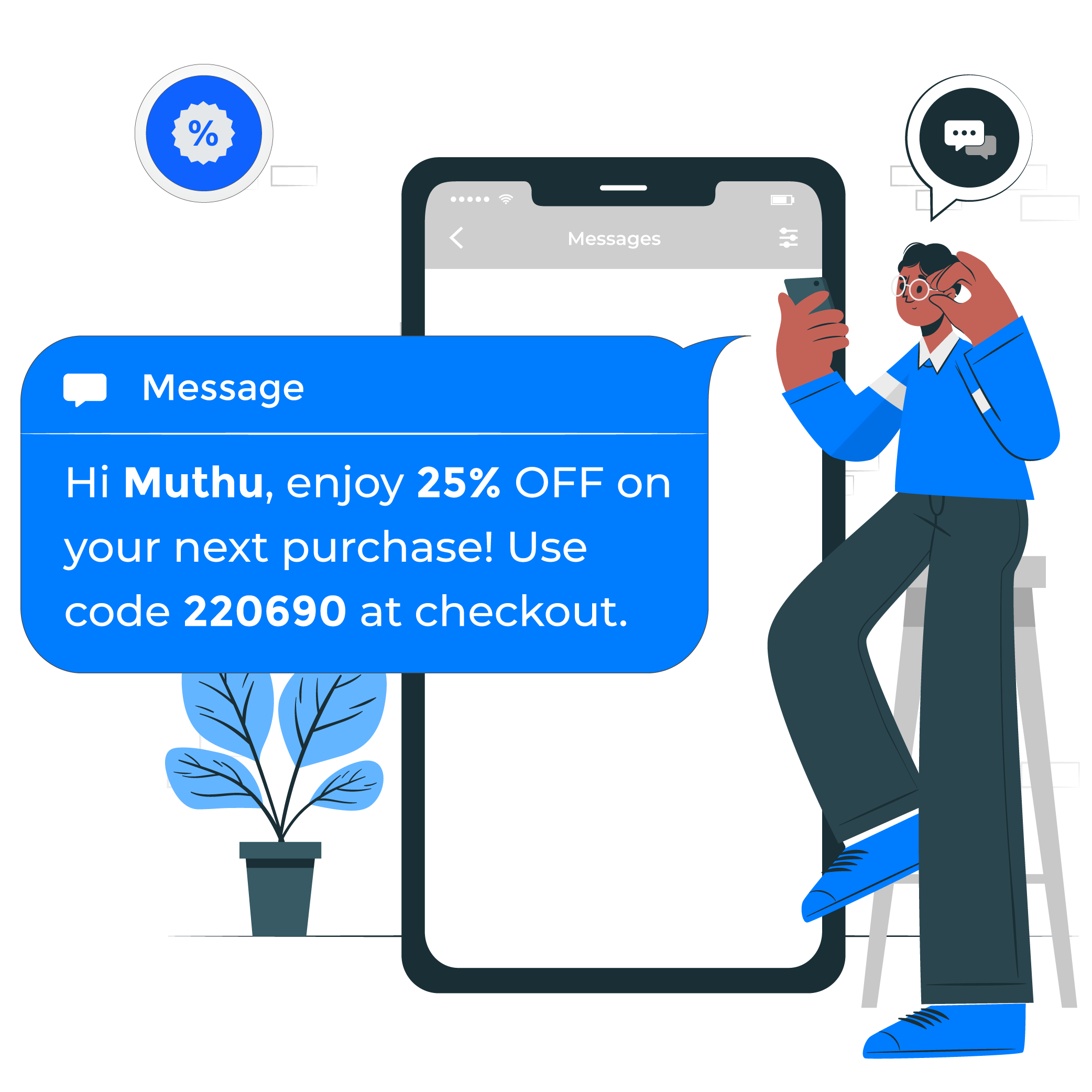 Interactive RCS messaging preview on mobile